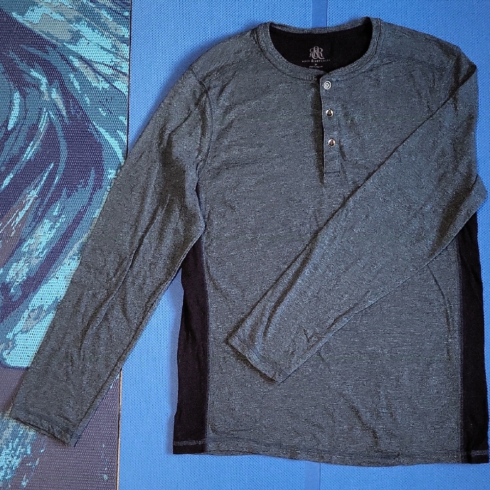 Rock & Republic Charcoal Long Sleeve Henley